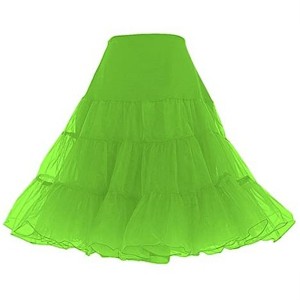 Malco Modes Women’s Rockabilly Tutu Petticoat – Fluffy Vintage Crinoline Underskirt for Dresses and Costumes – Apple Green - 1 of 1