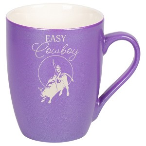 100 North Bull Rider 10 Ounce Passion Purple Metallic Finish, Comfortably Fits Your Hands, New Bone China Coffee Tea Cup Mug, Easy Cowboy - 1 of 1