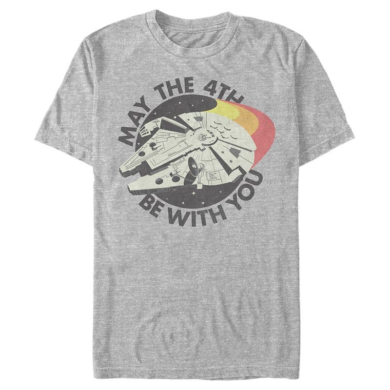 Men's Star Wars Retro Millennium Falcon May the 4th Be With You T-Shirt, 1 of 6