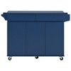 NicBex Drop Leaf Kitchen Island Movable Kitchen Island with 2 Drawers and 2 Storage Cabinets Include Adjustable Shelves - 3 of 4
