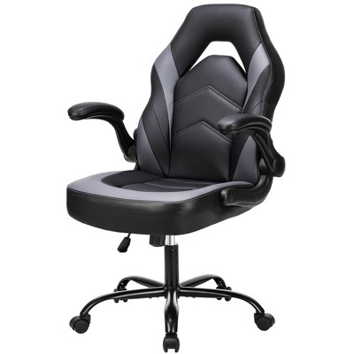 Vynxaria Gaming Chair - PU Leather Computer Chair Ergonomic Office Chair with Lumbar Support, Adjustable Rolling Desk Chairs with Flip-up Armrests
