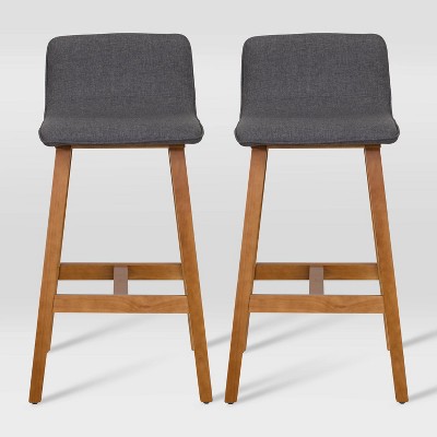 South 28 Seat Height Upholstered Bar Stool With Rubberwood Legs