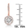 Guili Dangle CZ Earrings in Sterling Silver with Green, Clear & Rose Gold Accents – Radiant Sparkle for Modern Glam and Elegant Shine - 3 of 4