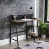 INFURNIC Desks Rustic Oak Writing Desk with 2 Shelves and H-Shaped Base for Modern Storage and Functionality, Black, 43"*20"*30" - 3 of 4