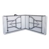 Iceberg Bifold Resin Folding Table, Rectangular, 94.5" x 29.9" x 30", White Granite Top, Gray Base/Legs, 2/Pack - 3 of 4