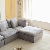 Airsurfer Compact Gray Ottoman Modern Gray Ottoman Versatile Seating for Living Room Comfort - 4 of 4