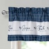 Kate Aurora Country Living Gingham Check Hope Faith Love 3 Pc Cafe Kitchen Curtain Set - 2 of 4