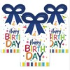 Big Dot of Happiness Cheerful Happy Birthday - Square Favor Gift Boxes - Colorful Birthday Party Bow Boxes - Set of 12 - 2 of 4