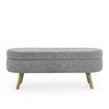 CAVINAS Storage Ottoman, 43.5" Upholstered Bench with Wooden Legs, Modern Under Bed Storage for Living Room, Bedroom, Entryway - 3 of 4