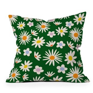 16"x16" Lane And Lucia Rainbow Vintage Daisies Square Throw Pillow Green - Deny Designs - 1 of 4