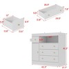 FUFU&GAGA White Changing Table with Safe Changing Station - Multifunctional Storage Dresser for Nursery - 4 of 4