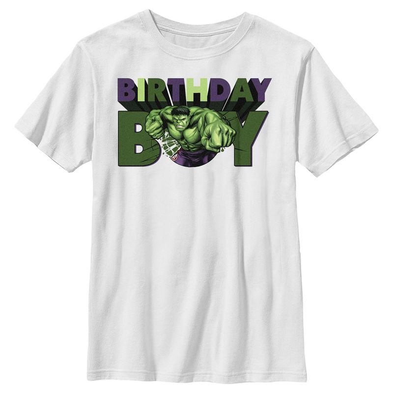 Boy's Marvel Birthday Boy Hulk T-Shirt, 1 of 5