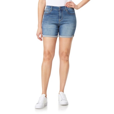 WallFlower Women's Irresistible Denim Shorts High-Rise Insta Soft Juniors  (Standard and Plus), Holly, 3