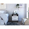 Gulches Brown+White Nightstand, 20 Inch Tall, Featuring 2 Drawers and an Open style Locker - 3 of 4