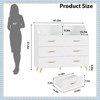 Jojoka Modern 6 Drawer Dresser with LED Lights & Charging Station, White Wood Storage Cabinet for Bedroom, Closet, Entryway - 4 of 4