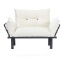 TiramisuBest Metal Legs Futon Loveseat, Black Chenille Upholstery, Compact 2-Seater Sofa, Durable Metal Frame, Easy Assembly - 4 of 4