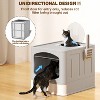 LunaLulinlk grey Extra-large foldable cat litter box with litter scoop, - 2 of 4