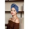 Anna-Kaci Vintage Turban Headwrap with Large Bow Elegant Soft Stretch Headscarf for Women - 3 of 4