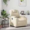 vidaXL Manual Recliner Chair, Adjustable Backrest/ Footrest, Cream Leather - 2 of 4
