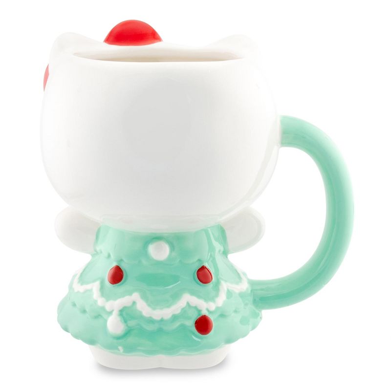 Silver Buffalo Sanrio Hello Kitty Holiday Tree Dress 3D Sculpted Ceramic Mug | Holds 20 Ounces, 2 of 10