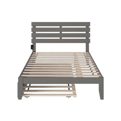 Oxford Gray Full Bed with Trundle and USB Charger