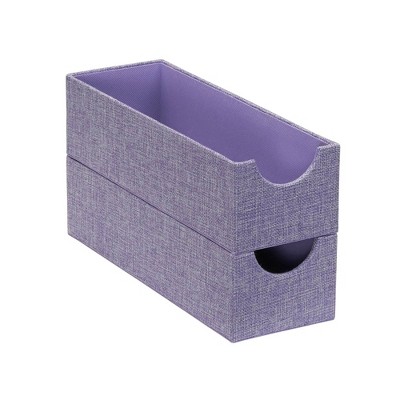 Set of 2 Iris Narrow Drawer Organizers with Polyester Linen