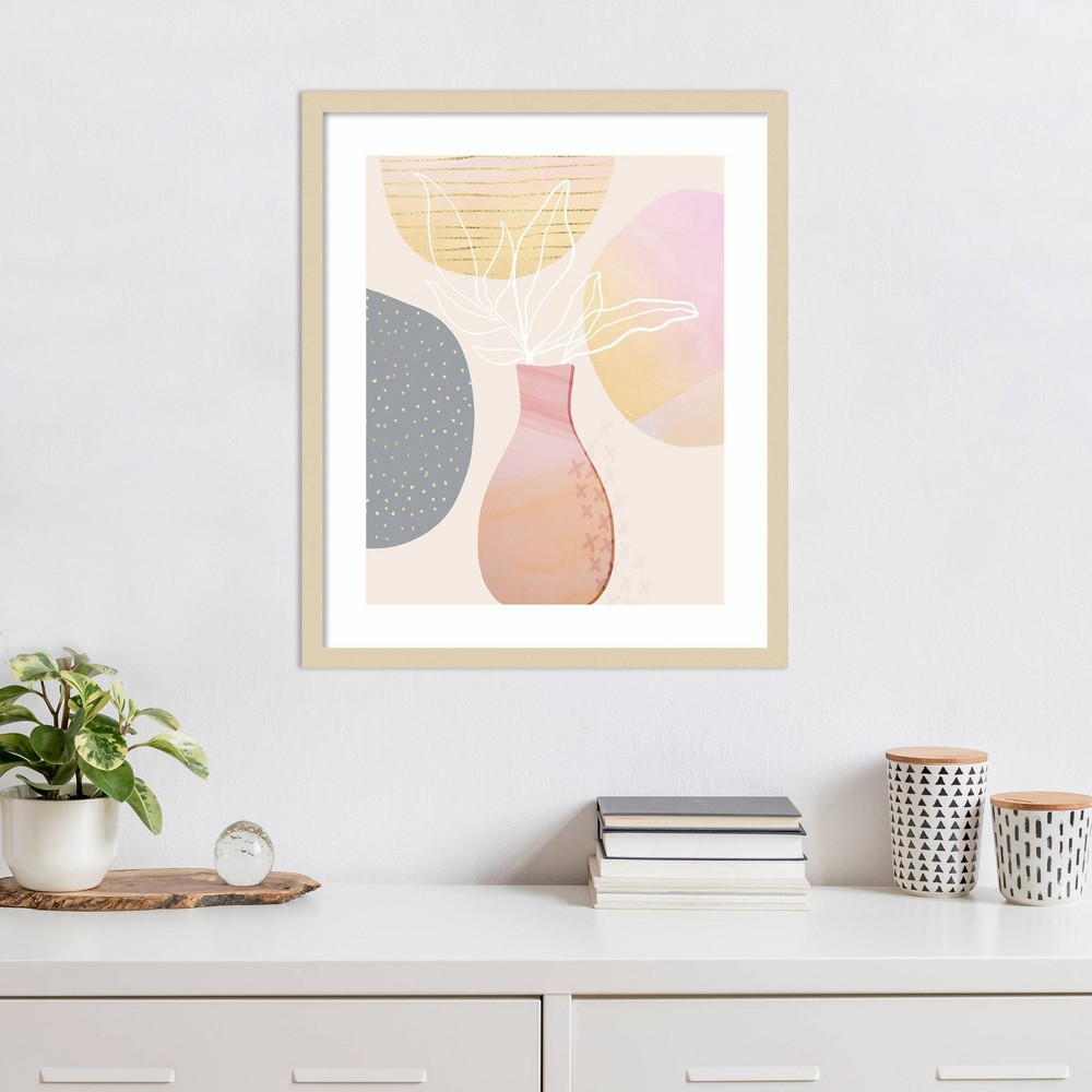 Photos - Other Decoration Amanti Art 21"x25" Mid-Century Floral I by Andrea Haase Wood Framed Wall Art Print