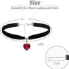 Attop Women's black necklace, heart necklace, adjustable velvet necklace, Halloween role play party - 4 of 4