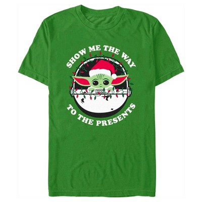Men's Star Wars: The Mandalorian Christmas Grogu Show Me the Way to the  Presents T-Shirt - Kelly Green - 2X Large