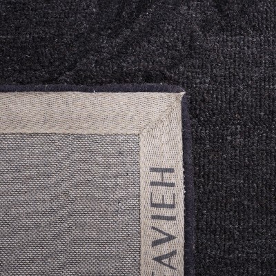 Black Wool Handmade Tufted Square Area Rug 6'x6'