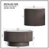 Set of 2 Coffee Table Round Cocktail Table Center Table End Table Accent Table Sofa Side Table, Dark Brown - ModernLuxe - 3 of 4