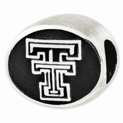 Black Bow Jewelry Sterling Silver & Enamel Texas Tech University Collegiate Bead Charm