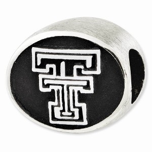 Black Bow Jewelry Sterling Silver & Enamel Texas Tech University Collegiate Bead Charm - 1 of 3