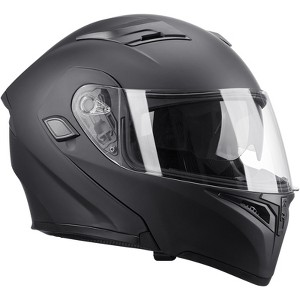 VEVOR Motorcycle Helmet, 24.0-24.4 in,Unmasked, Smart Street ABS & High Density Helmet with Bluetooth Slot & Interchangeable Lens, Black - 1 of 4