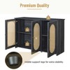 CAVINAS Retro Rectangular Sideboard Cabinet with 3 Artificial Rattan Doors,Freestanding Buffet Cabinet with Storage for Kitchen,Dining Room - 3 of 4