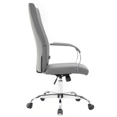 Sonora High-Back Executive Leather Swivel Chair in Gray