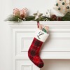 20" Plaid Monogram Christmas Holiday Stocking with Faux Fur Cuff Red/Green/White - Wondershop™ - 2 of 3