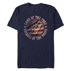 Men's Lost Gods Land of Free Because of Brave T-Shirt - 1 of 4