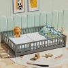 QingMoon Twin Size Floor Bed for Children with Door and Fence Solid Wood Montessori Bed Frame, for Girls and Boys Easy Assembly - 3 of 4
