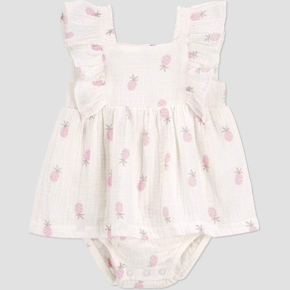 Carter's Just One You® Baby Girls' Pineapple Ruffle Romper - Cream 18M