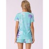 cheibear Women's Tie Dye Short Sleeves Sleepshirt with Shorts Lounge Sleepwear Pajama Set - 3 of 4