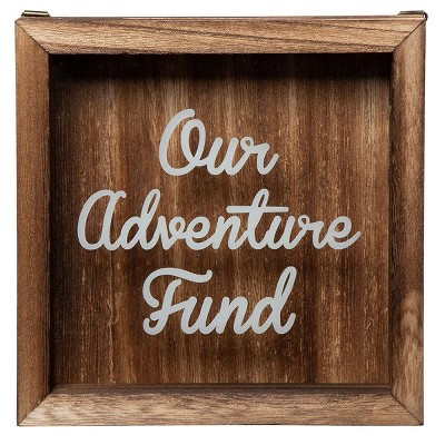 NEW Money Bank 3 7/8In Cube Piggy Bank Travel Fund Cube HOLIDAY FUND 