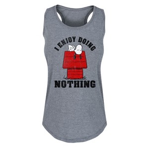 Women's - Peanuts - Lazy Snoopy Graphic Racerback Tank - 1 of 4