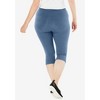 Woman Within Plus Size Stretch Cotton Capri Legging - 3 of 4
