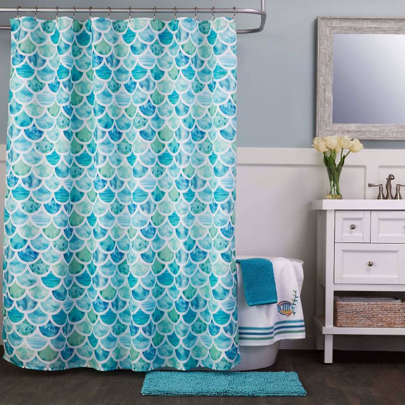 Ocean Watercolor Scales Shower Curtain - SKL Home, 4 of 5
