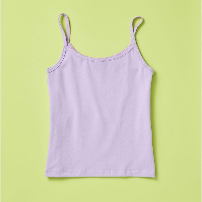 Yellowberry Girls' Premium Single-Layer Cotton Camisole Tank Top for Quality Comfort Coverage and Support, 1 of 6