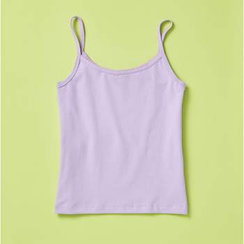 Yellowberry Girls' Premium Single-Layer Cotton Camisole Tank Top for Quality Comfort Coverage and Support