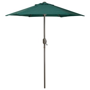 Northlight 6.5' Octagon Outdoor Patio Market Umbrella with Hand Crank - Hunter Green - 1 of 4
