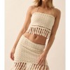 Women's Crotchet Knit Fringe Tube Halter Top - PROMESA - 2 of 4