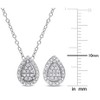 EVERLY JEWELRY | Sterling Silver 1/3 CT TDW Diamond 2-PC Pear Shape Cluster Earrings and Pendant w/Chain Set - 2 of 4